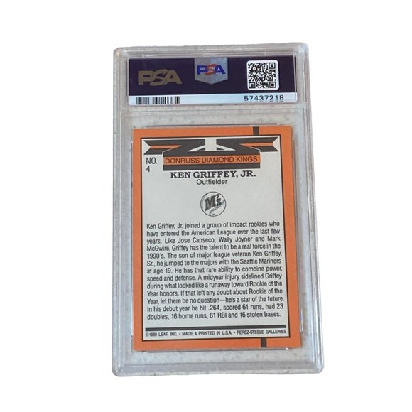 1990 Donruss Ken Griffey Jr Diamond Kings PSA 6 A - Picture 2 of 2